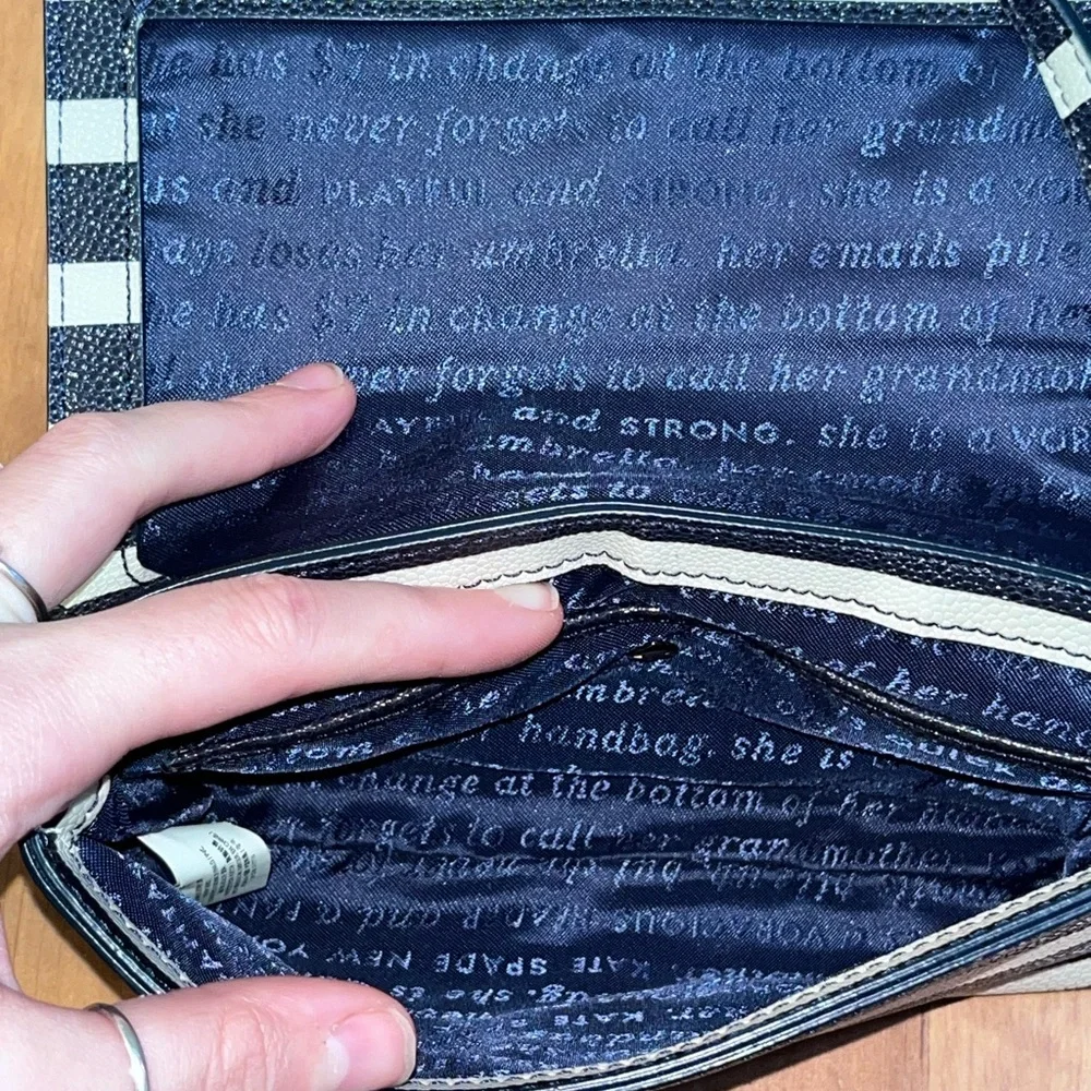Kate Spade Navy and White Striped Crossbody Bag - Picture 10 of 13